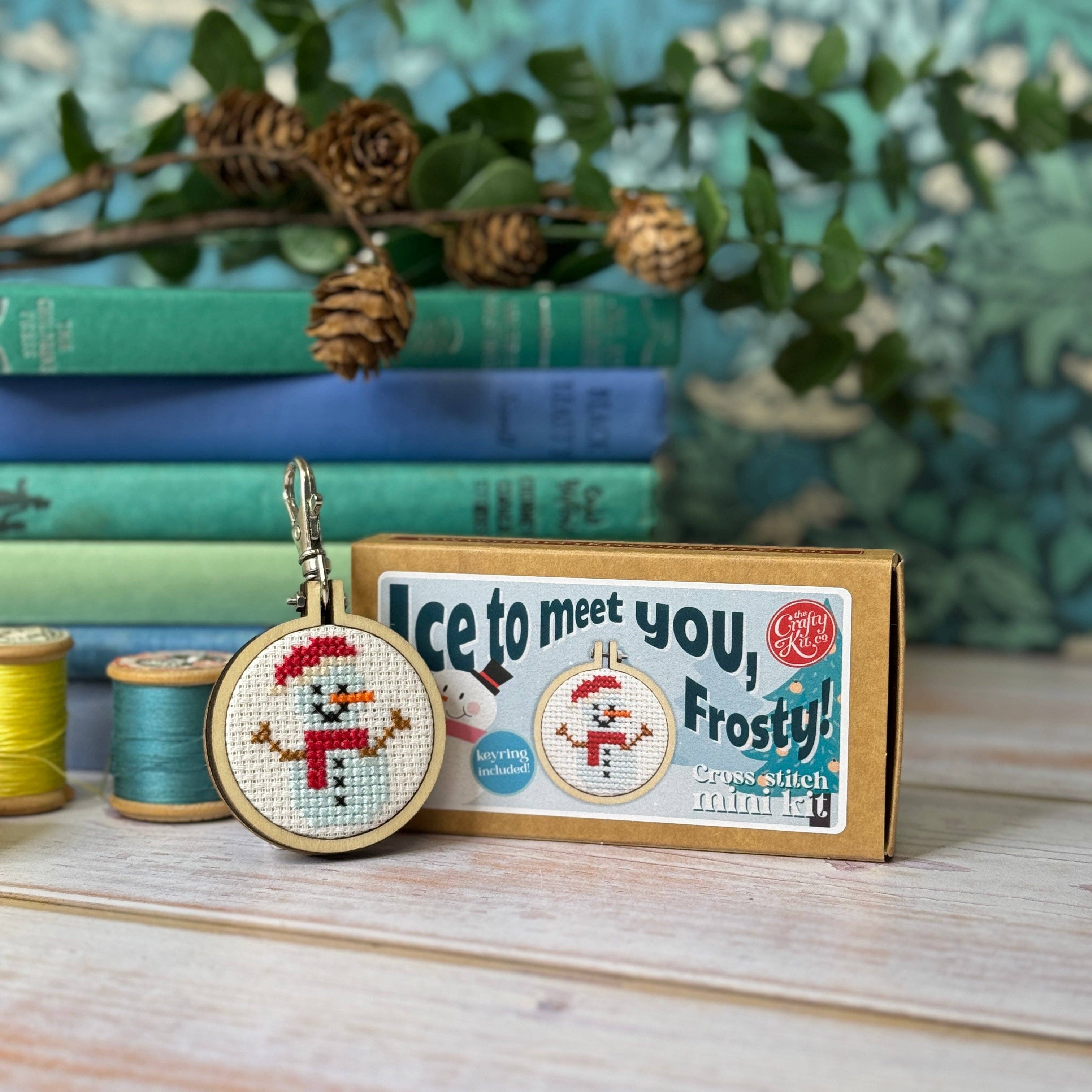 The Crafty Kit Company - Snowman Mini Matchbox Christmas Cross Stitch Kit
