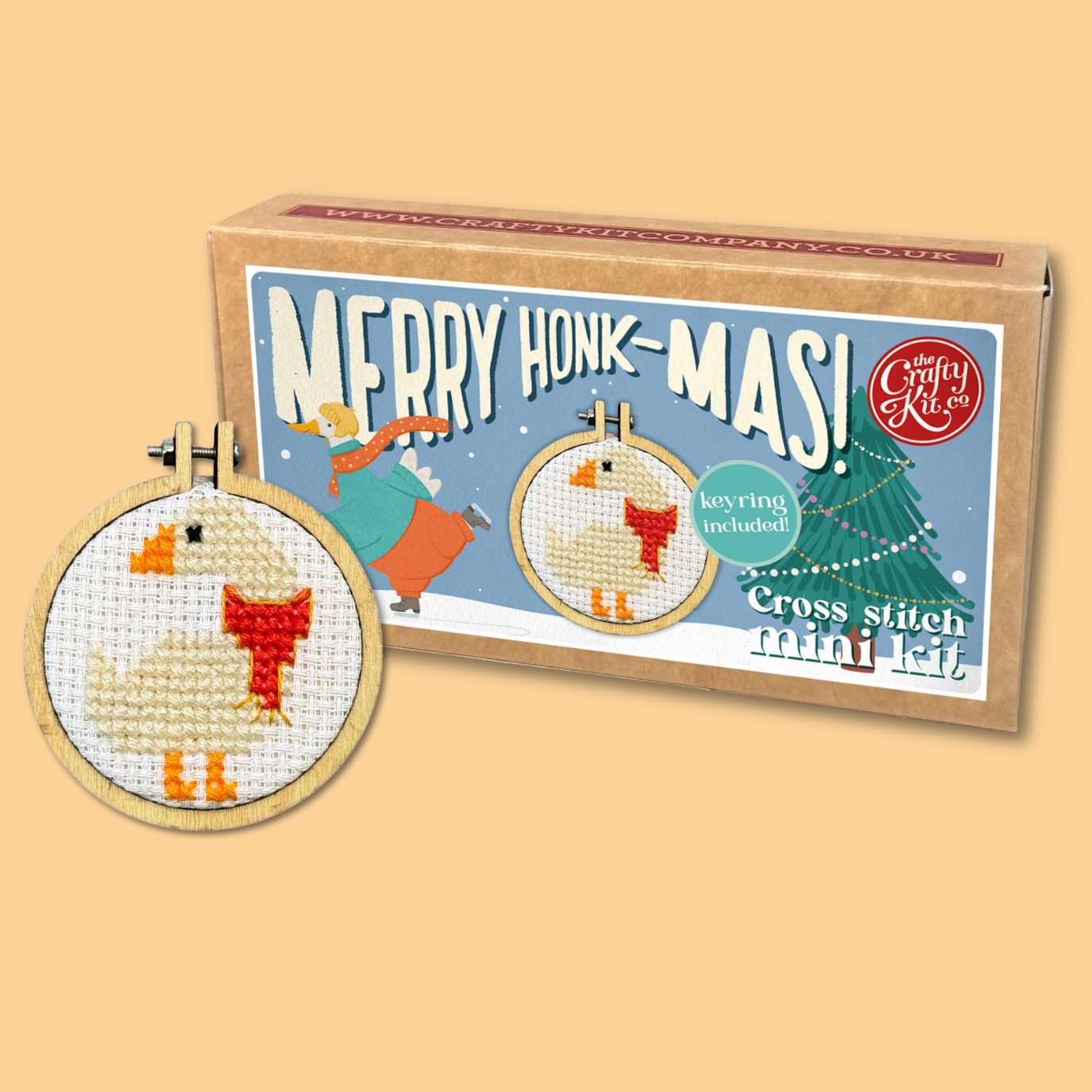 The Crafty Kit Company - Merry Honk-mas! Mini Matchbox Cross Stitch Kit
