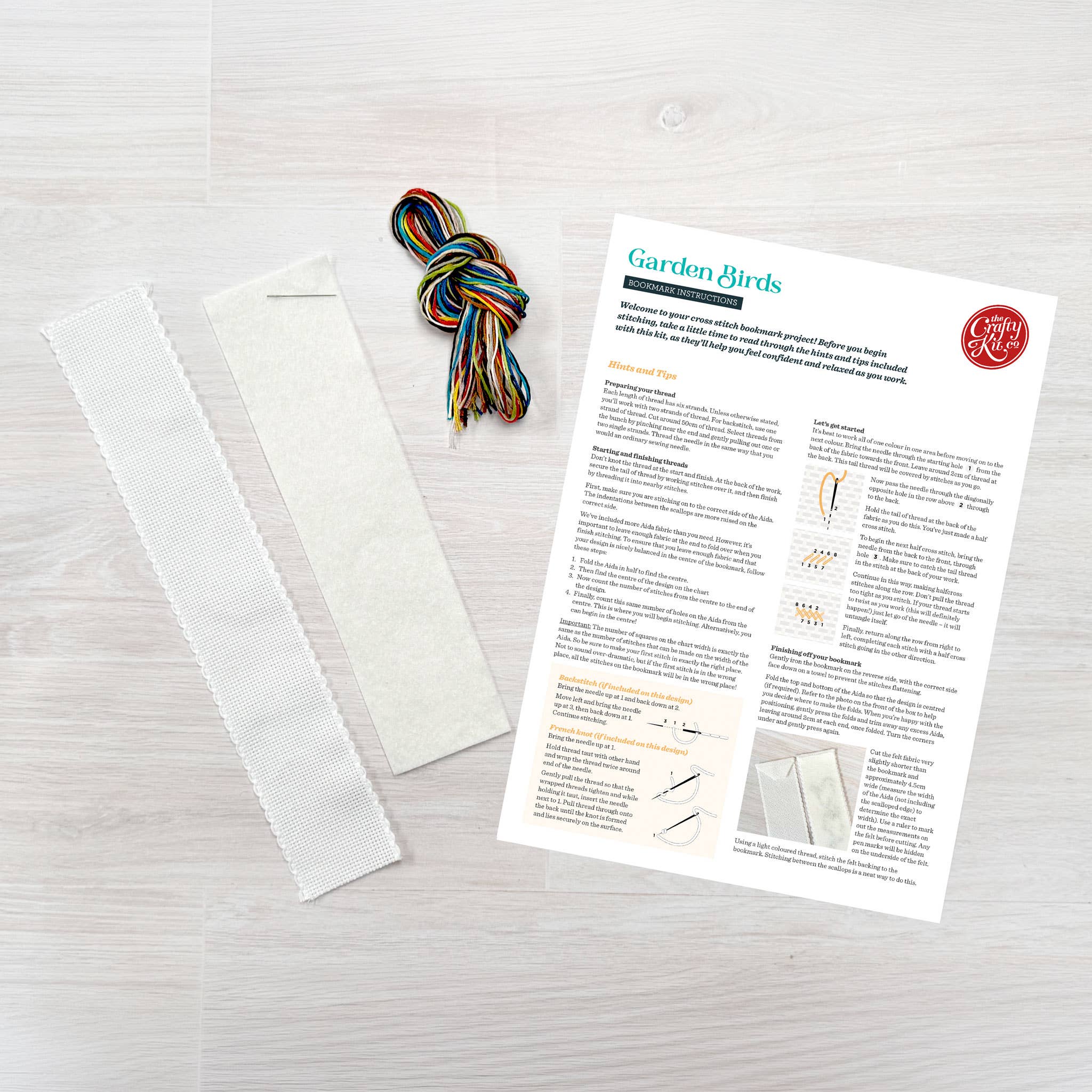 The Crafty Kit Company - Garden Birds Cross Stitch Bookmark Kit
