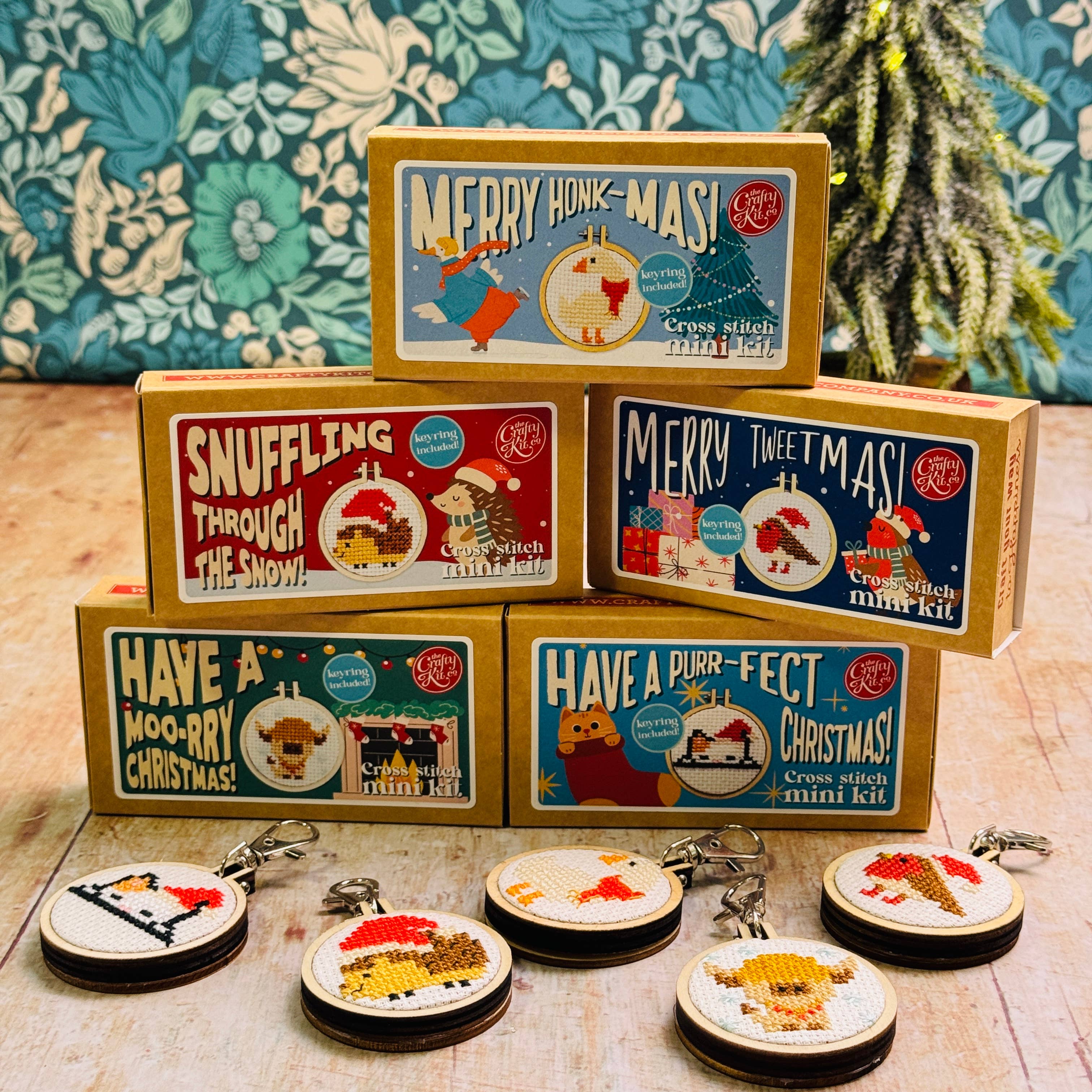 The Crafty Kit Company - Merry Honk-mas! Mini Matchbox Cross Stitch Kit