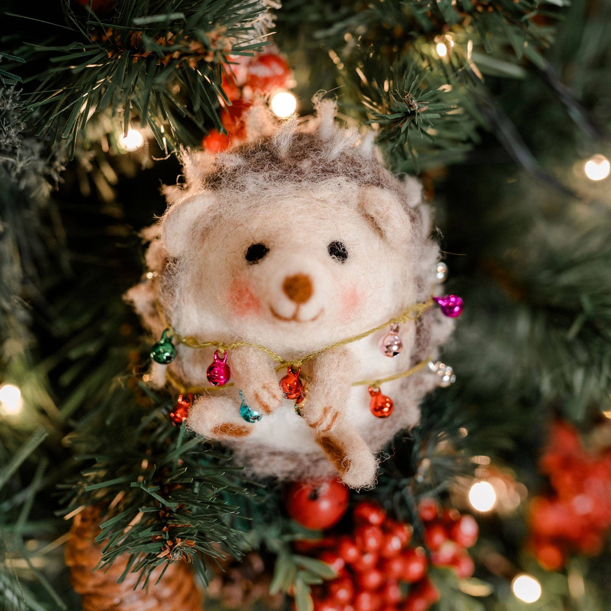 The Crafty Kit Company - Christmas Hedgehog Needle Felting Kit