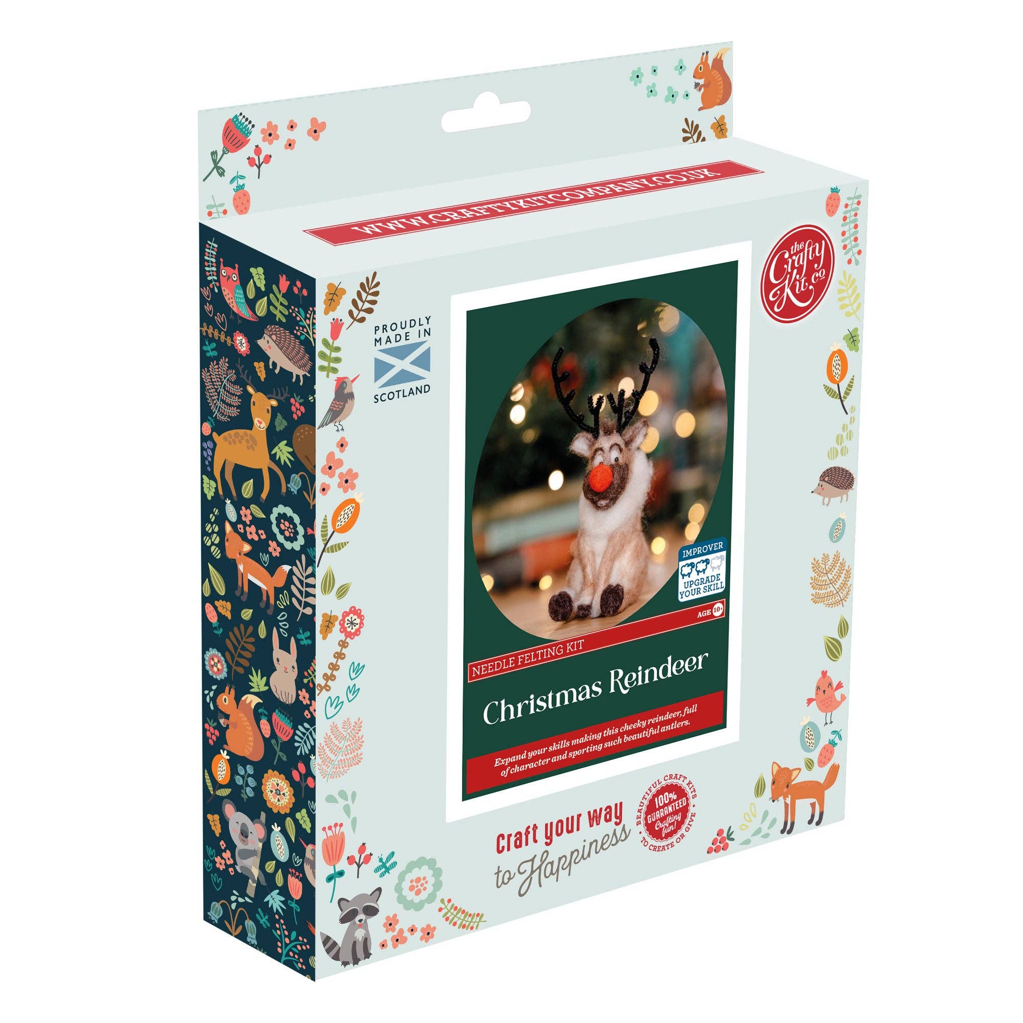 The Crafty Kit Company - Christmas Reindeer Needle Felting Kit