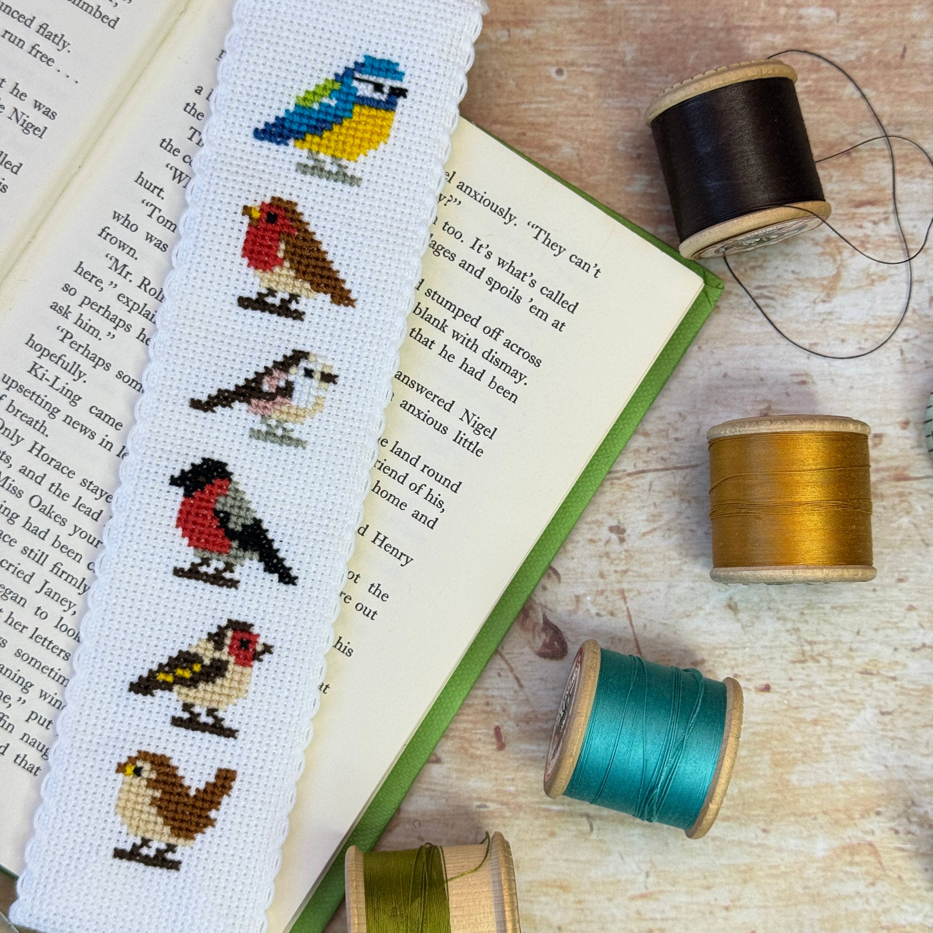 The Crafty Kit Company - Garden Birds Cross Stitch Bookmark Kit