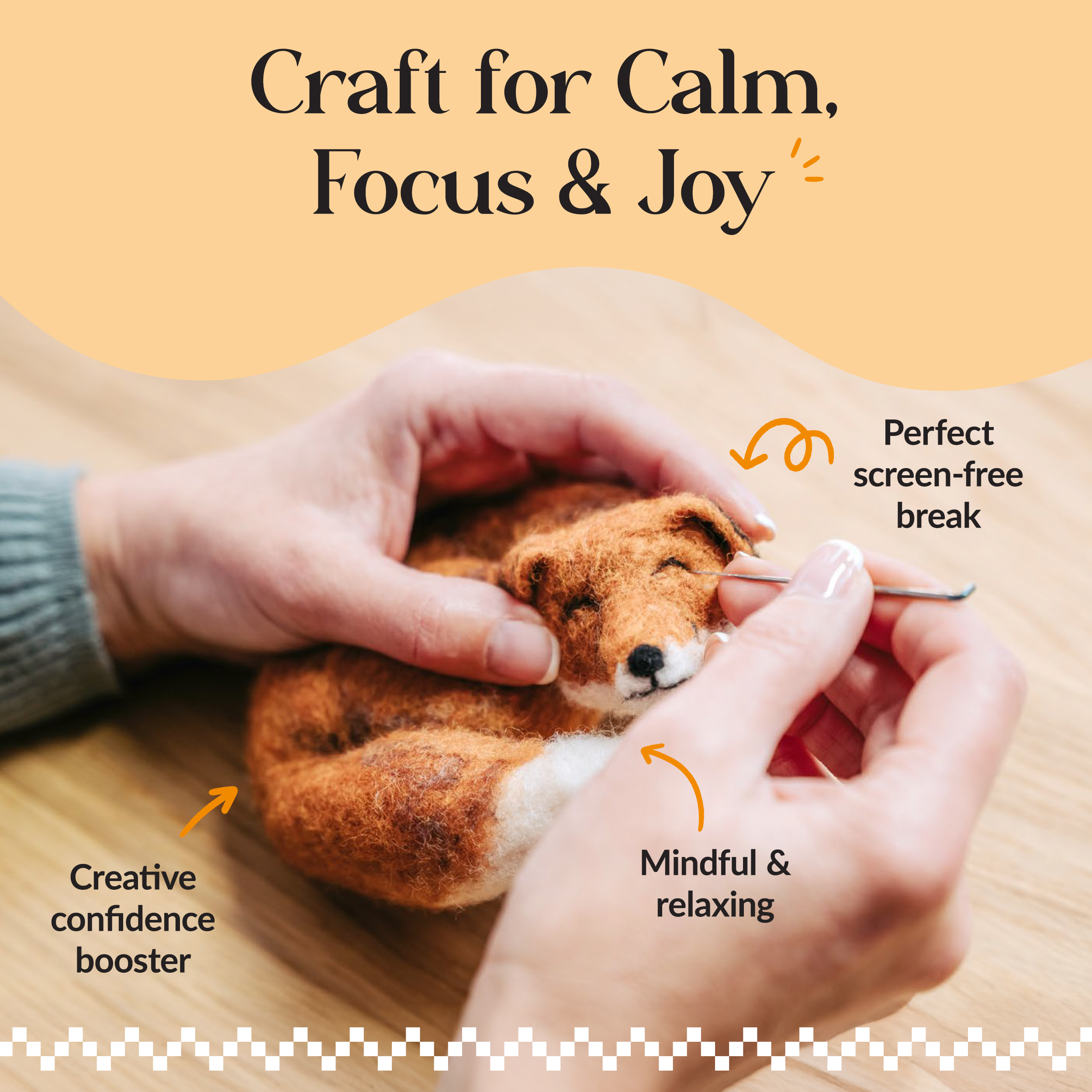 The Crafty Kit Company - Happy Hedgehogs Needle Felting Craft Kit