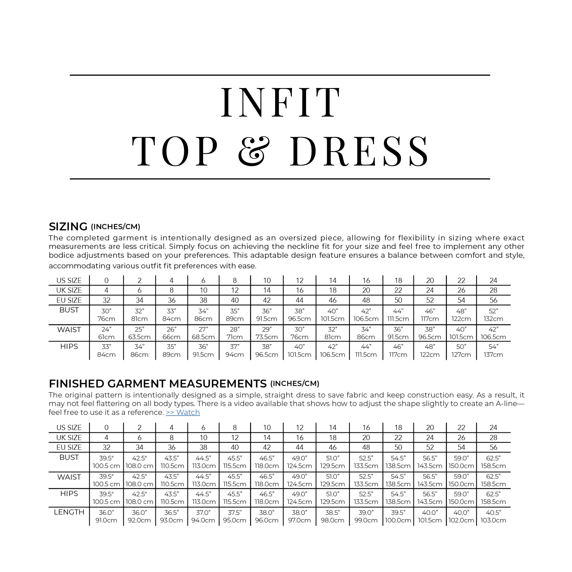 PDF Infit Top & Dress Pattern - Sewing Therapy