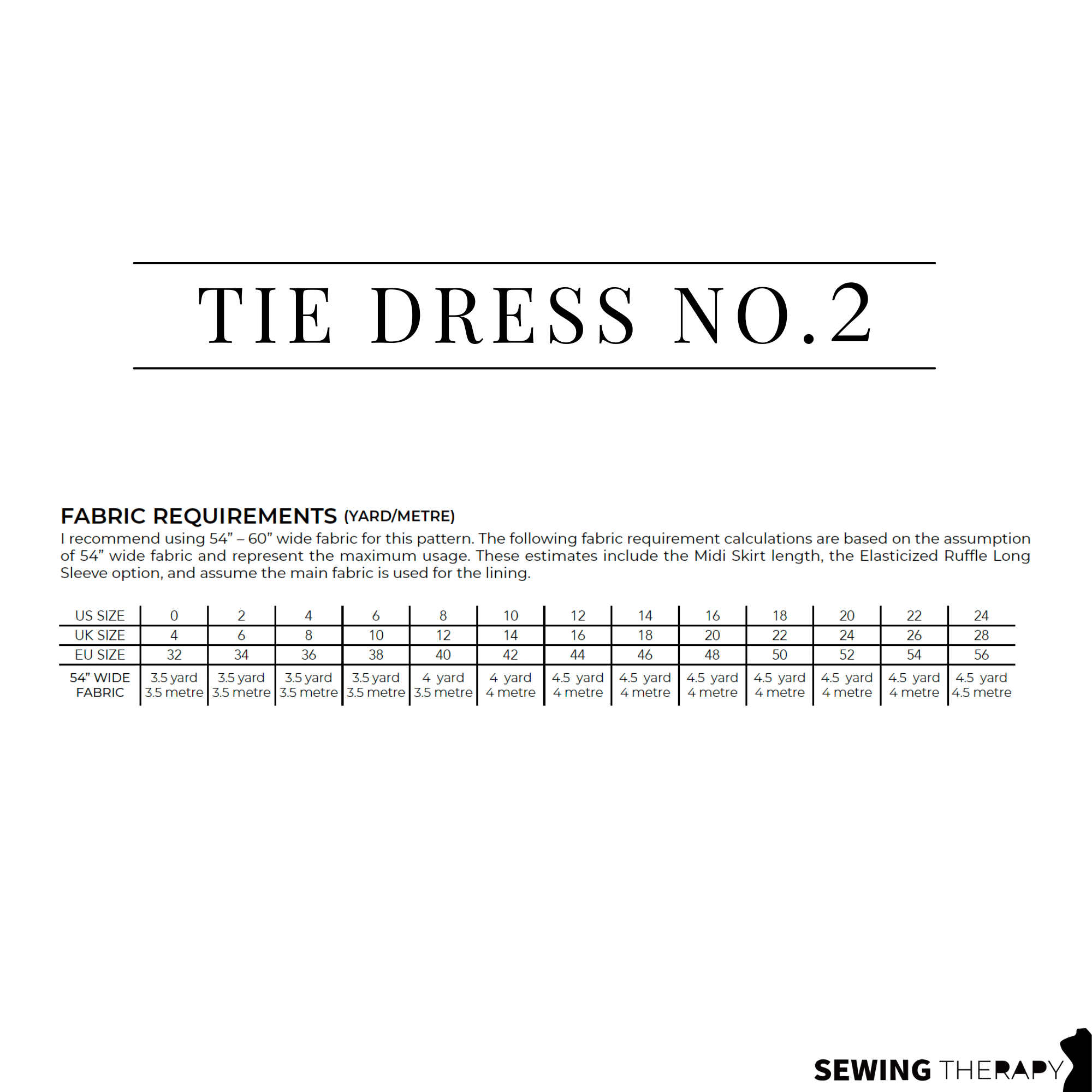 PDF Tie Dress NO 2 Pattern - Sewing Therapy